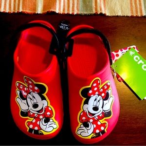 Girls Minnie Mouse crocs. Never worn! Size 13.